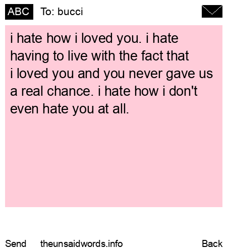 unsent message to bucci