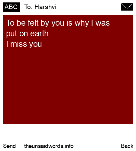 unsent message to Harshvi