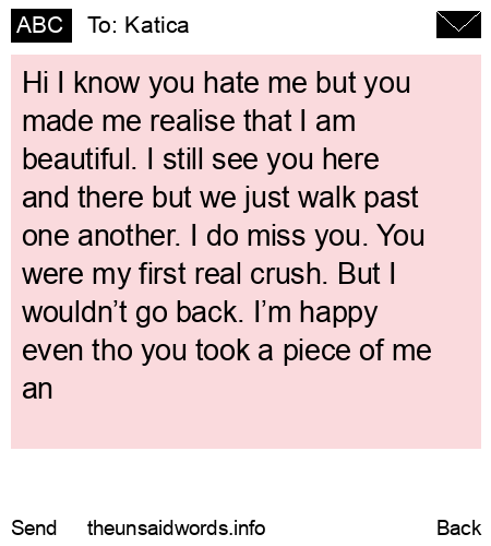 unsent message to Katica