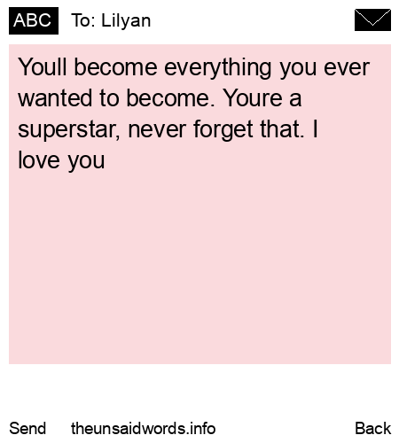 unsent message to Lilyan