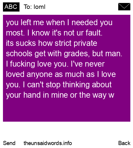 unsent message to loml