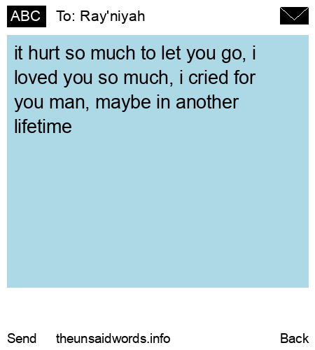 unsent message to Ray'niyah