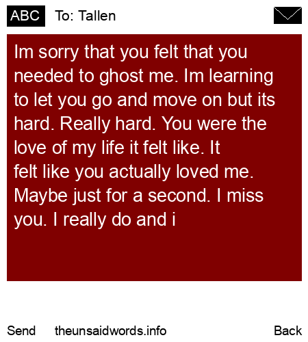 unsent message to Tallen