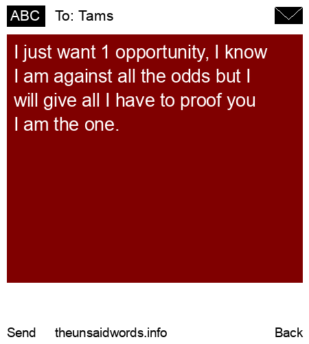 unsent message to Tams