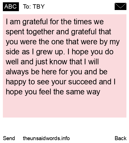 unsent message to TBY