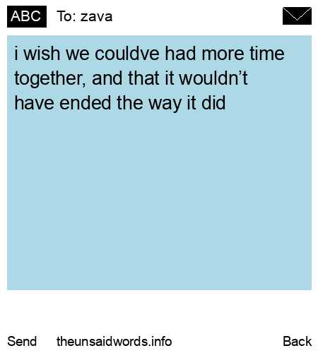 unsent message to zava