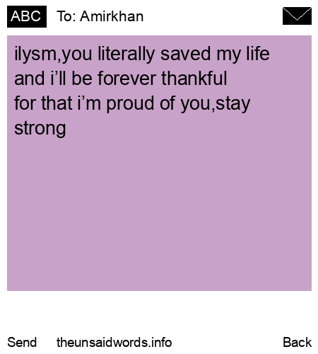 unsent message to Amirkhan 