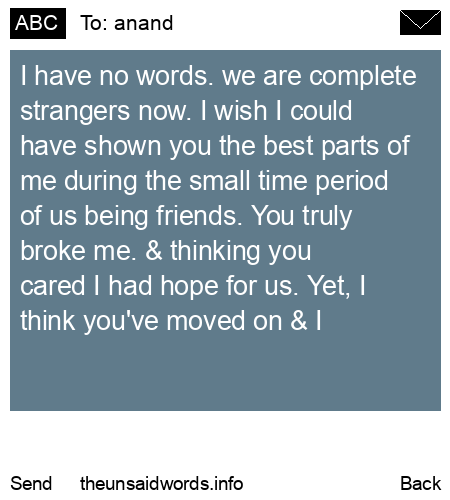unsent message to anand
