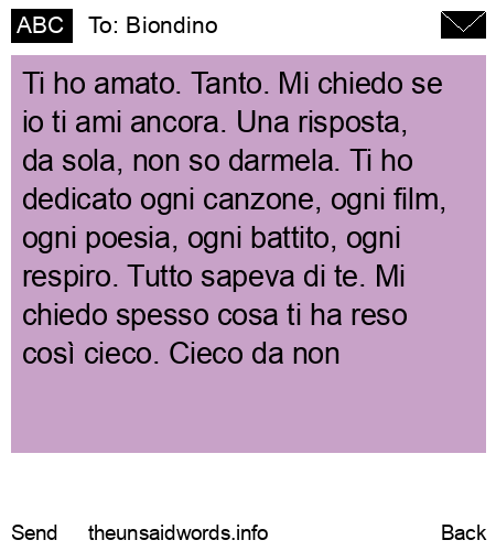 unsent message to Biondino