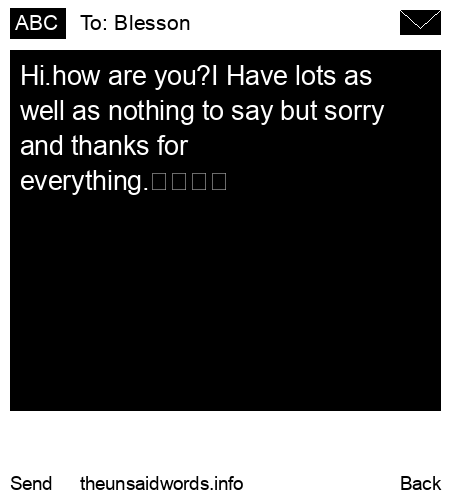unsent message to Blesson