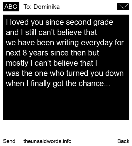 unsent message to Dominika