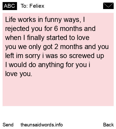 unsent message to Feliex