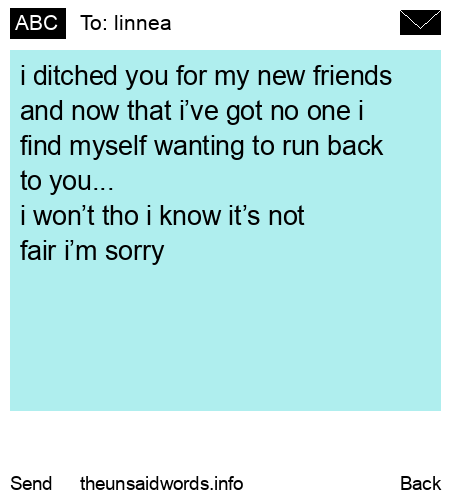 unsent message to linnea