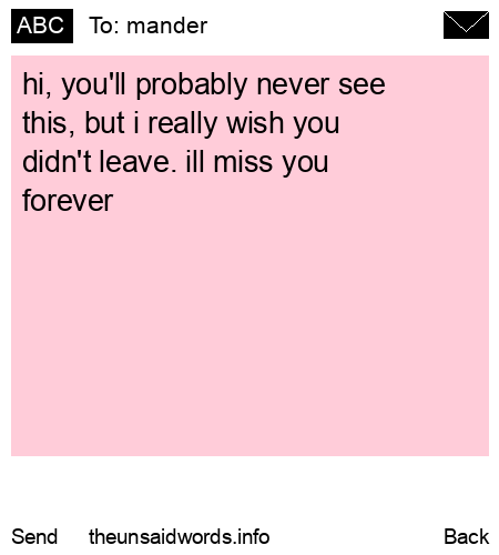 unsent message to mander