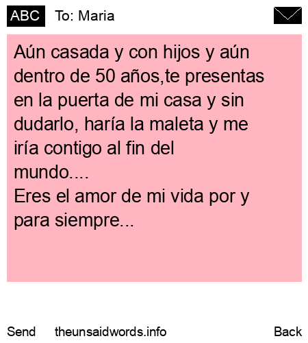 unsent message to Maria
