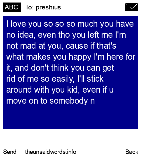 unsent message to preshius