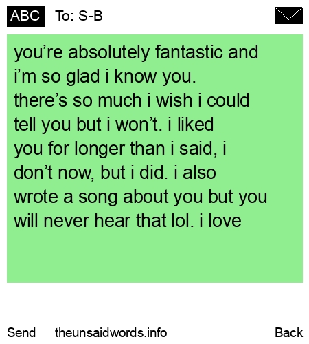 unsent message to S-B