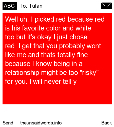 unsent message to Tufan
