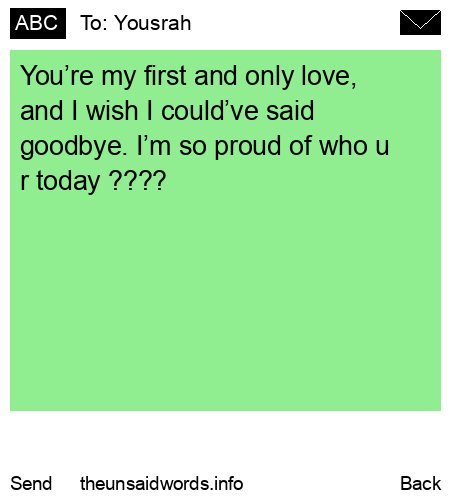 unsent message to Yousrah