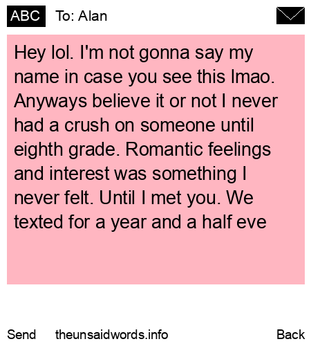 unsent message to Alan