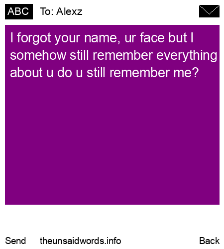 unsent message to Alexz