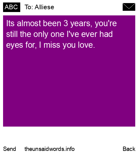 unsent message to Alliese
