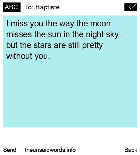 unsent message to Baptiste