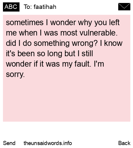 unsent message to faatihah