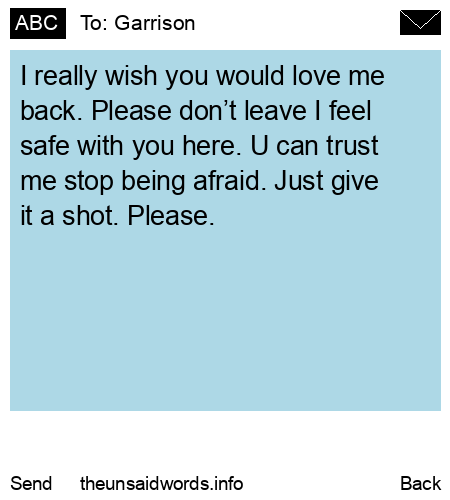 unsent message to Garrison