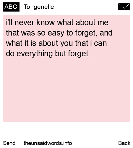 unsent message to genelle
