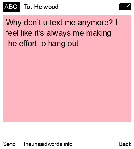 unsent message to Heiwood