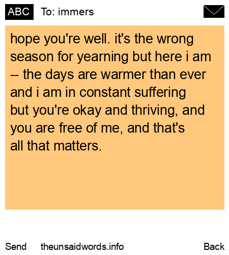 unsent message to immers