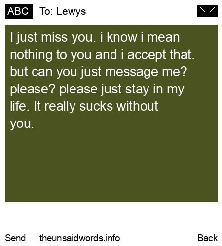 unsent message to Lewys