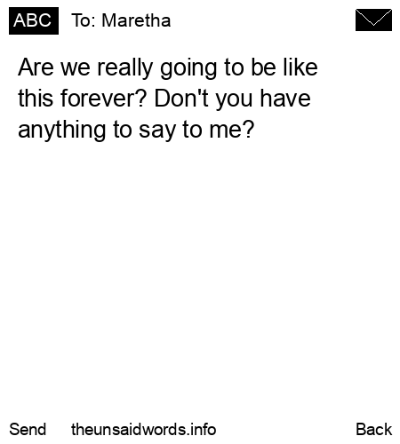 unsent message to Maretha