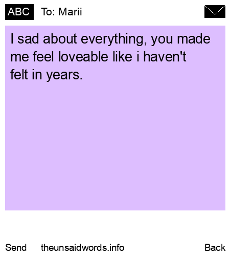 unsent message to Marii