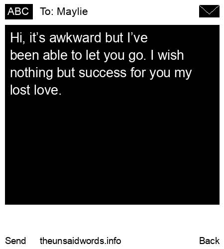 unsent message to Maylie
