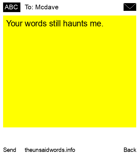 unsent message to Mcdave