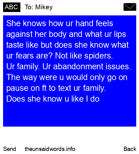 unsent message to Mikey