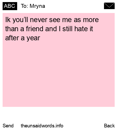 unsent message to Mryna