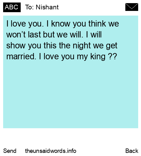 unsent message to Nishant