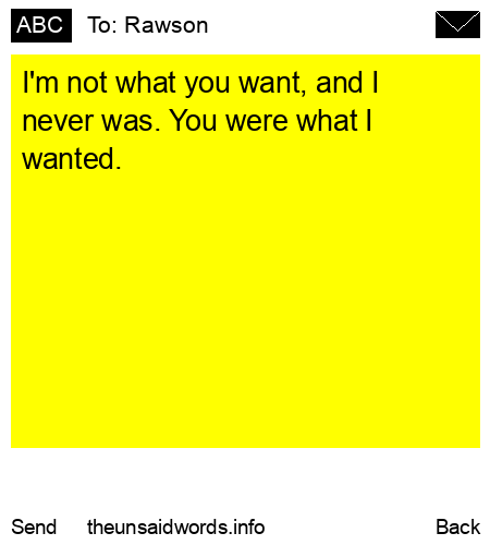 unsent message to Rawson
