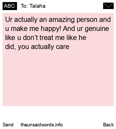 unsent message to Talaha
