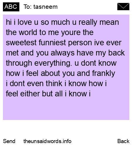 unsent message to tasneem