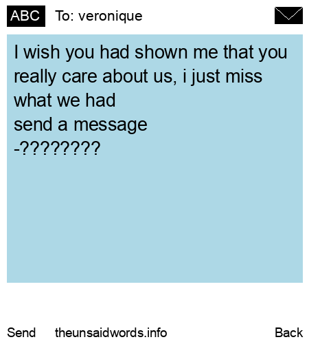 unsent message to veronique