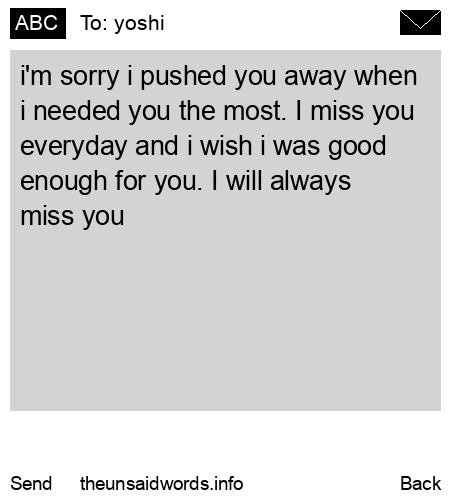 unsent message to yoshi