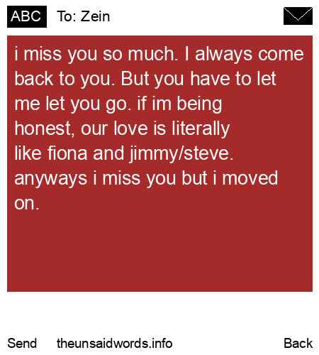 unsent message to Zein