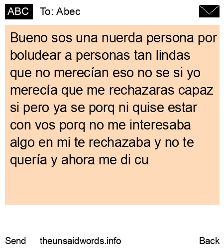 unsent message to Abec