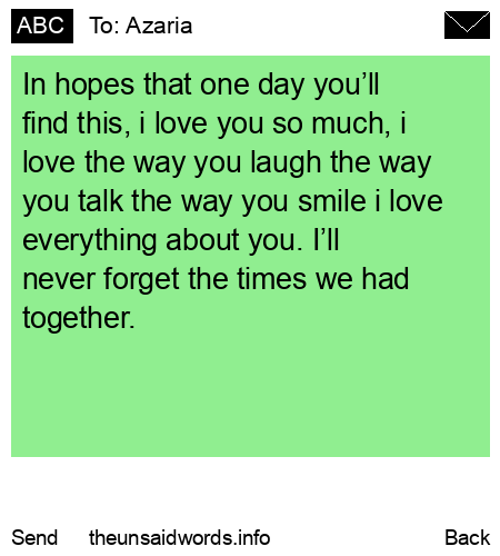 unsent message to Azaria