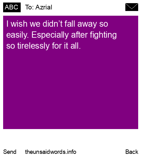 unsent message to Azrial