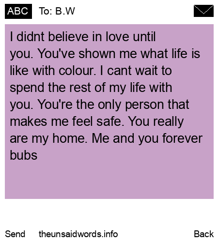 unsent message to B.W